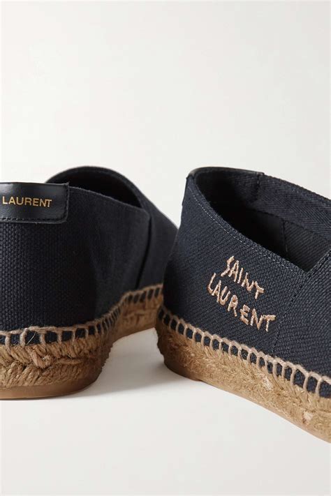 saint laurent embroidered espadrilles in canvas